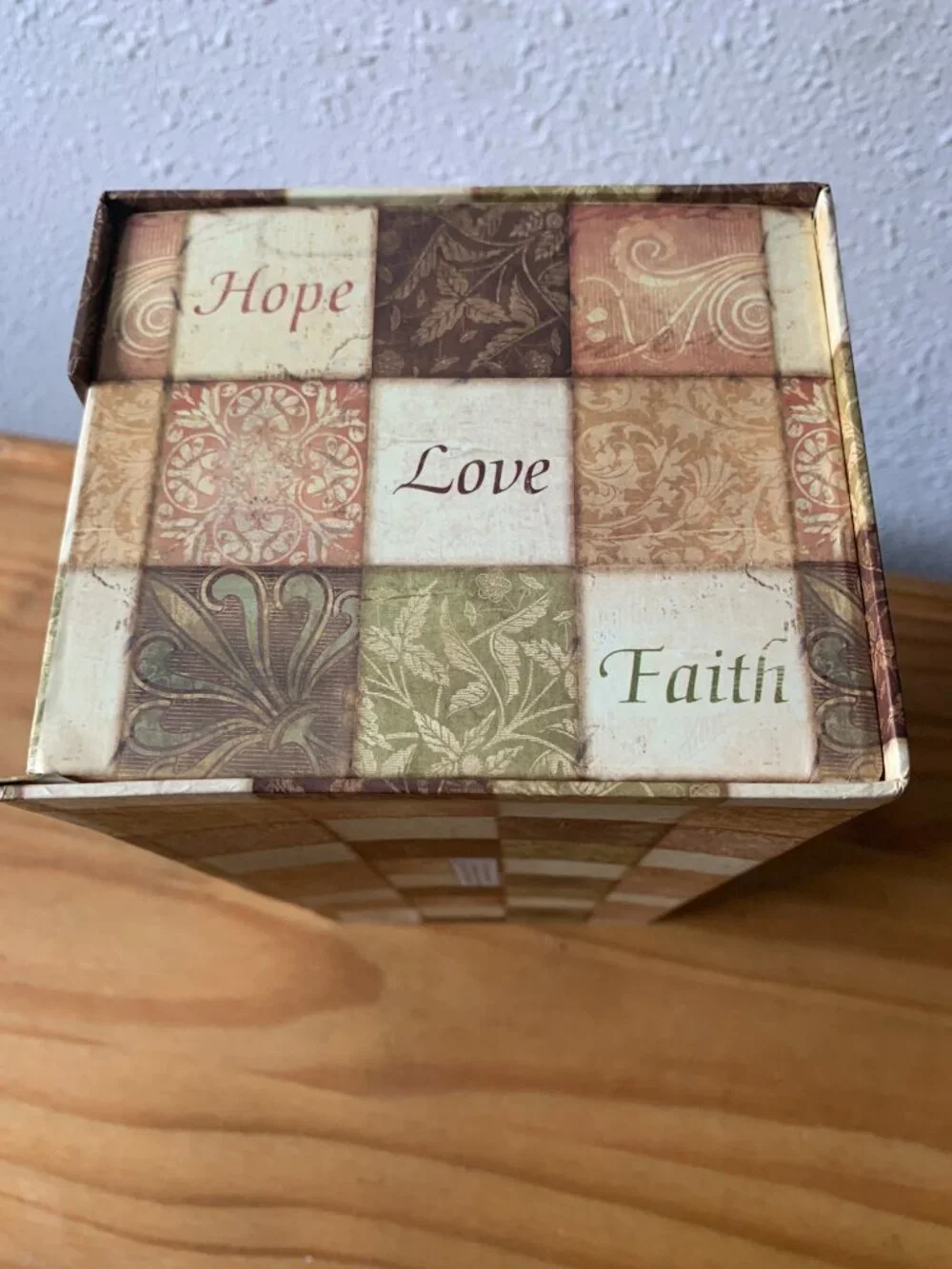 Present Company Decorative Storage Box Hope Love Faith Magnetic Closure Lid 2011